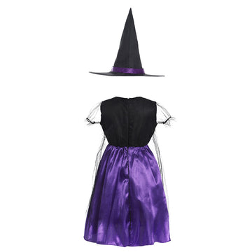 Niños Bruja Cosplay Halloween Disfraz Fiesta Vestido Conjunto Carnaval Traje